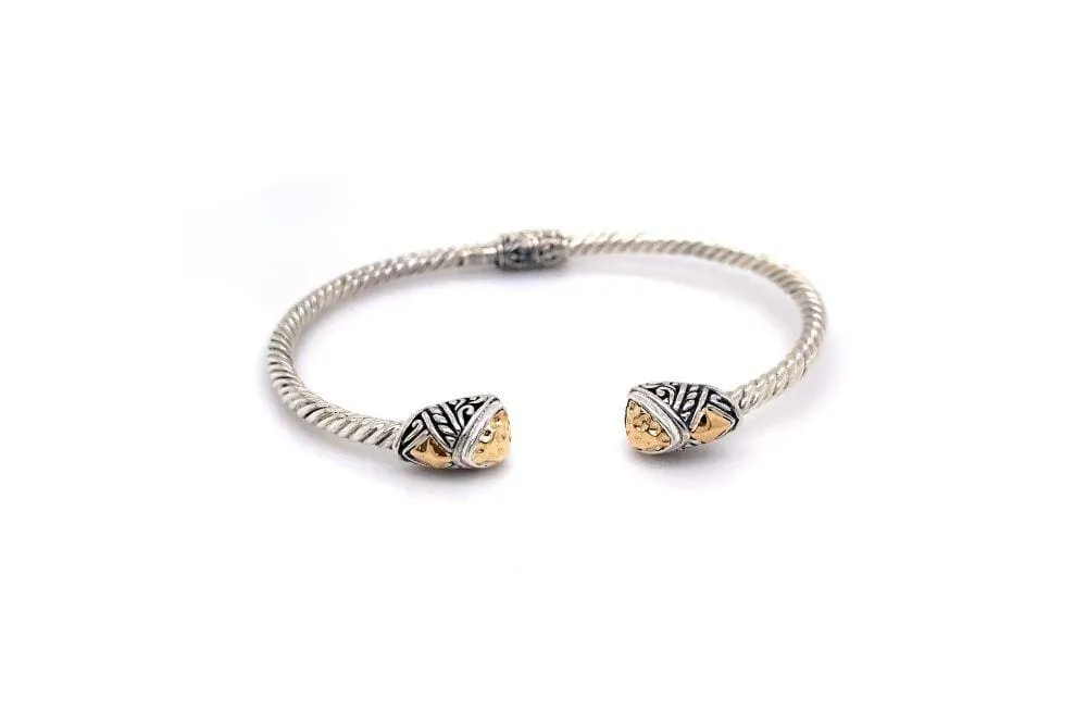 Gemma Bangle- Silver And Gold