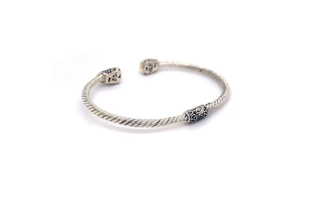 Gemma Bangle- Silver And Gold