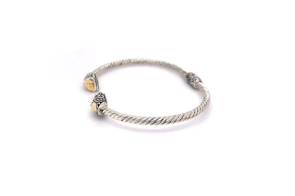 Gemma Bangle- Silver And Gold