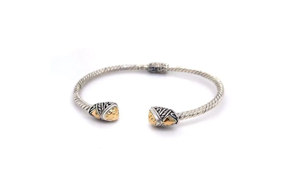 Gemma Bangle- Silver And Gold