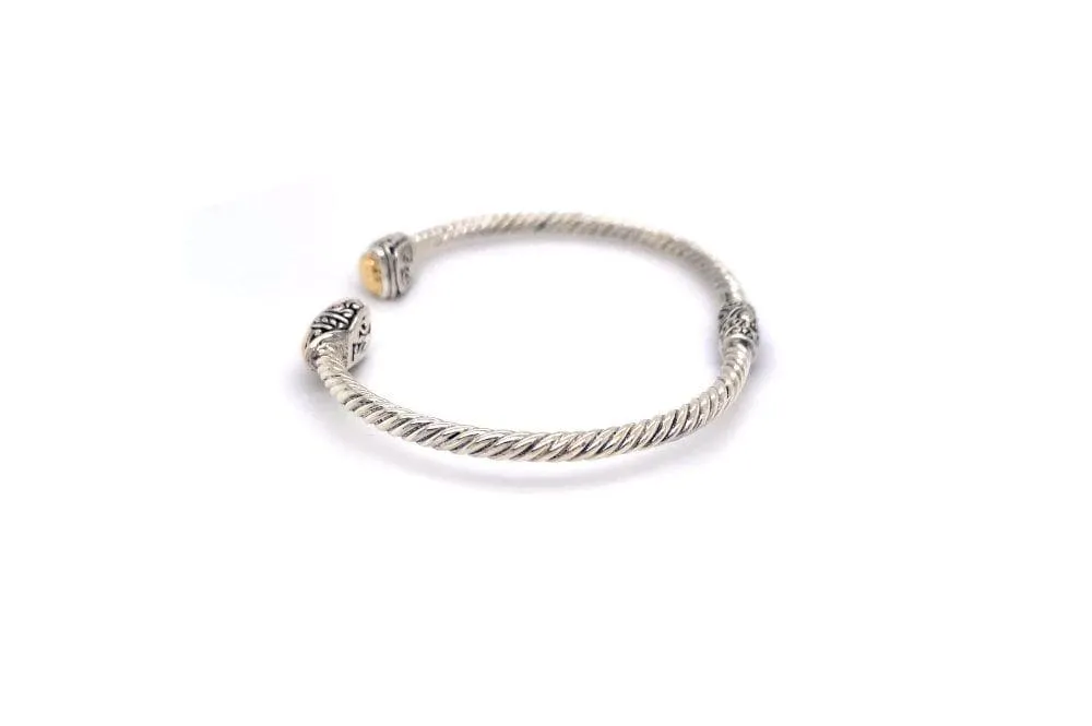 Gemma Bangle- Silver And Gold