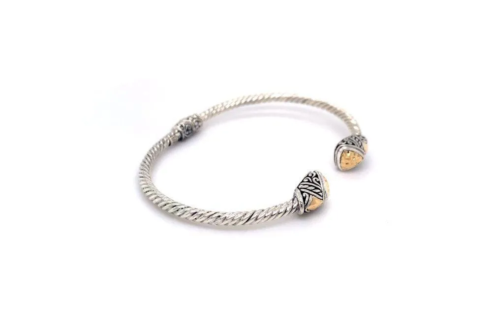 Gemma Bangle- Silver And Gold