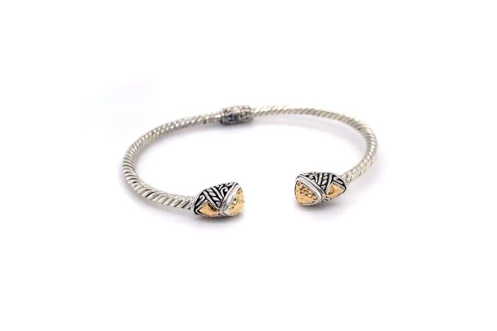 Gemma Bangle- Silver And Gold