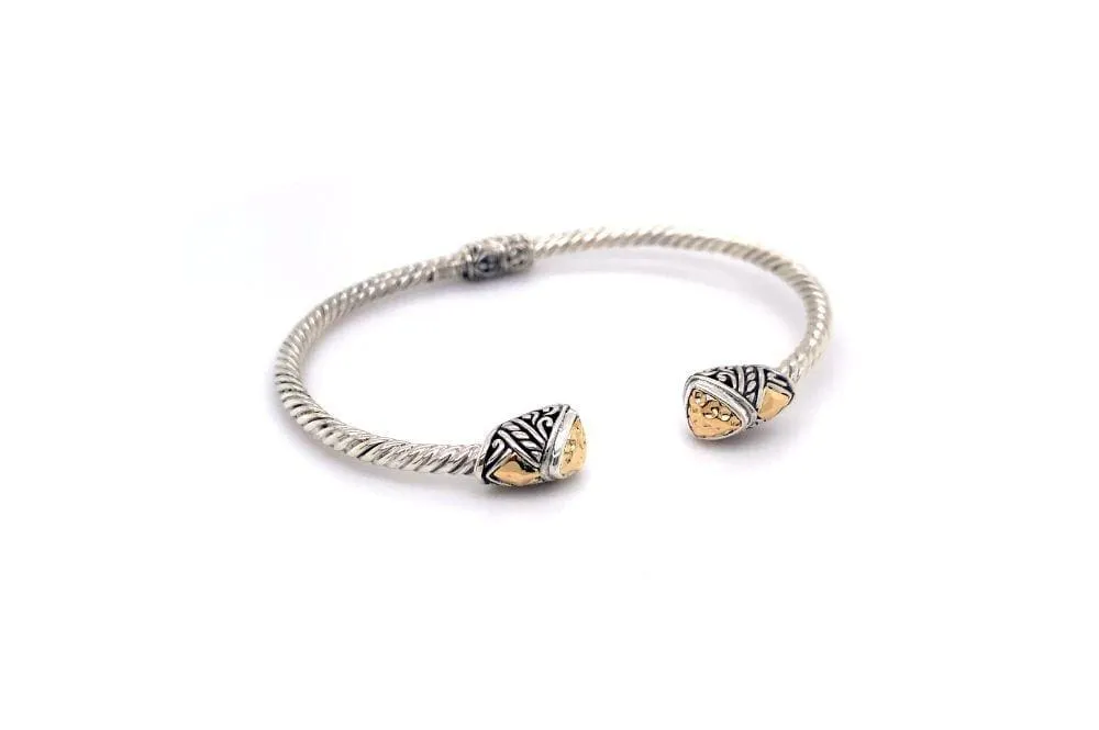 Gemma Bangle- Silver And Gold