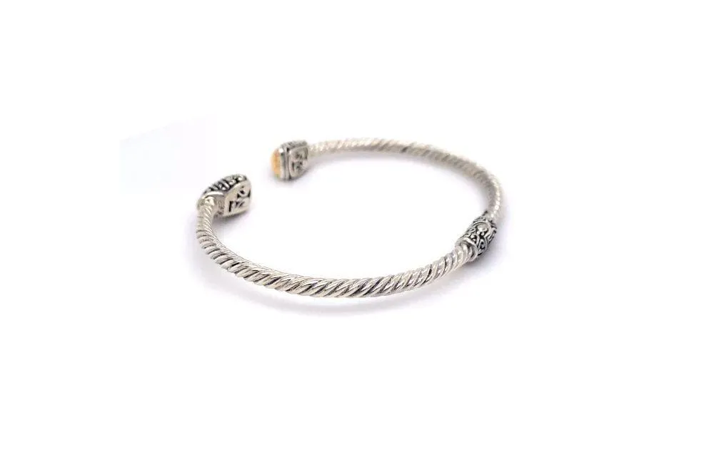 Gemma Bangle- Silver And Gold