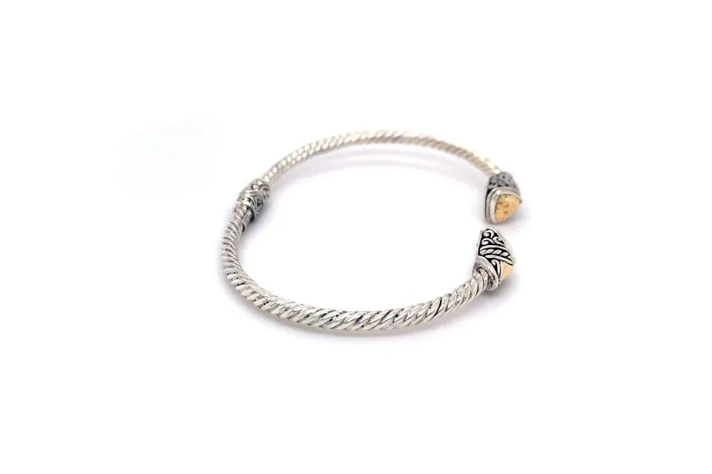 Gemma Bangle- Silver And Gold