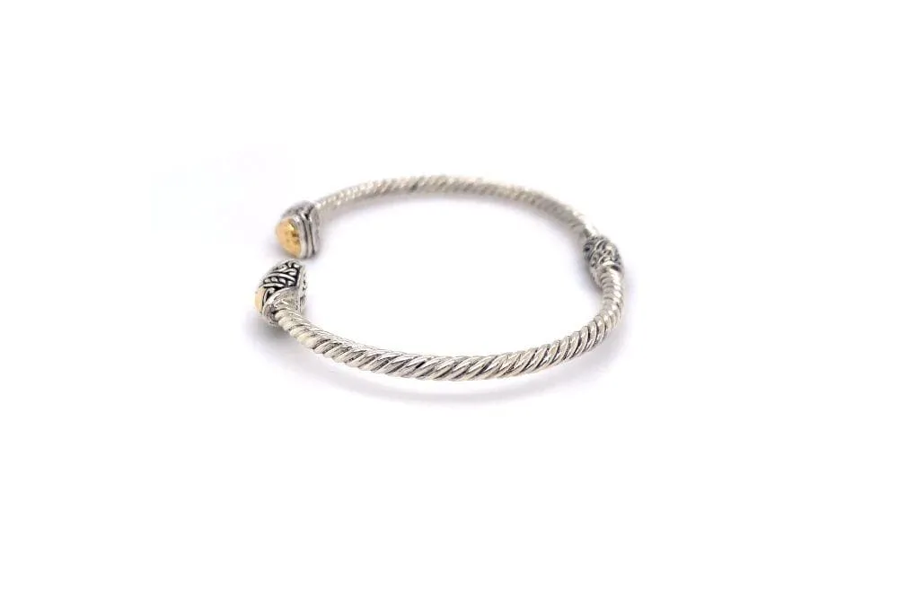 Gemma Bangle- Silver And Gold