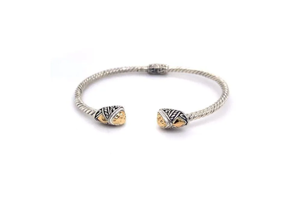 Gemma Bangle- Silver And Gold