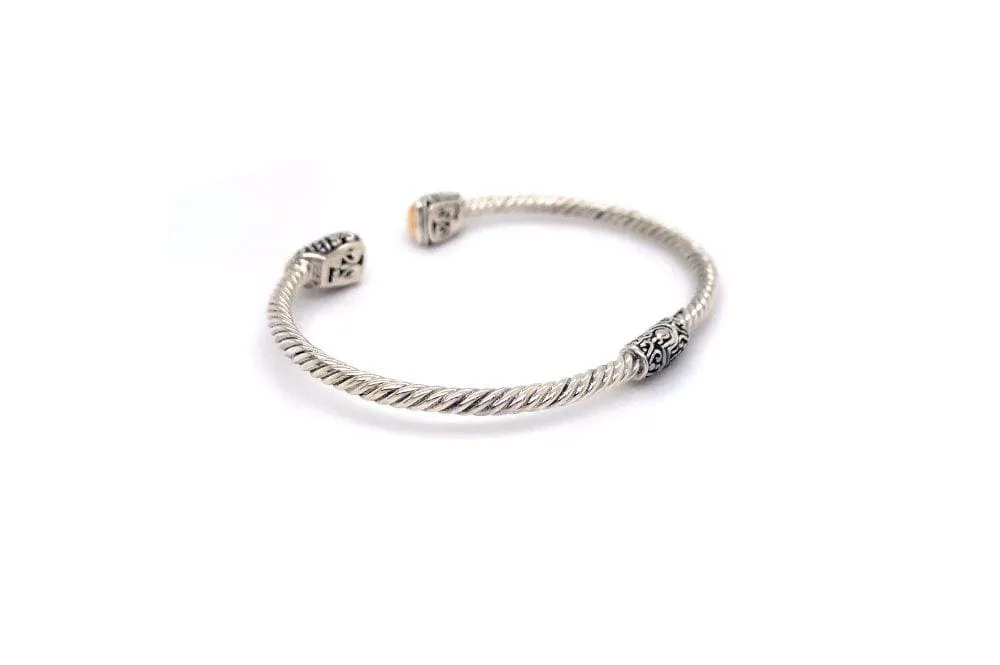 Gemma Bangle- Silver And Gold