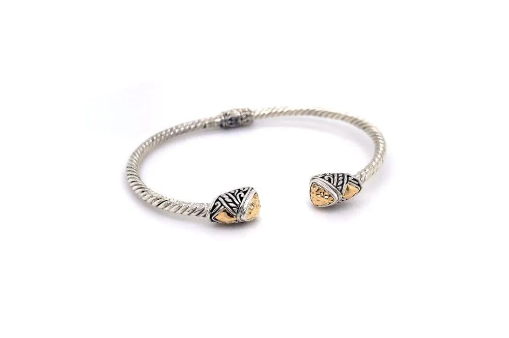 Gemma Bangle- Silver And Gold