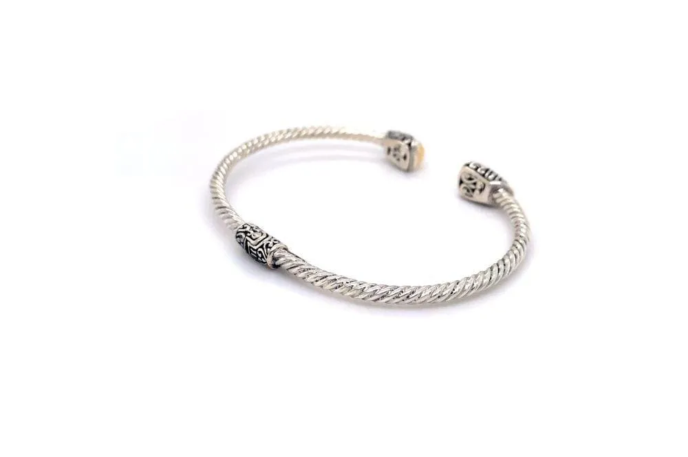 Gemma Bangle- Silver And Gold