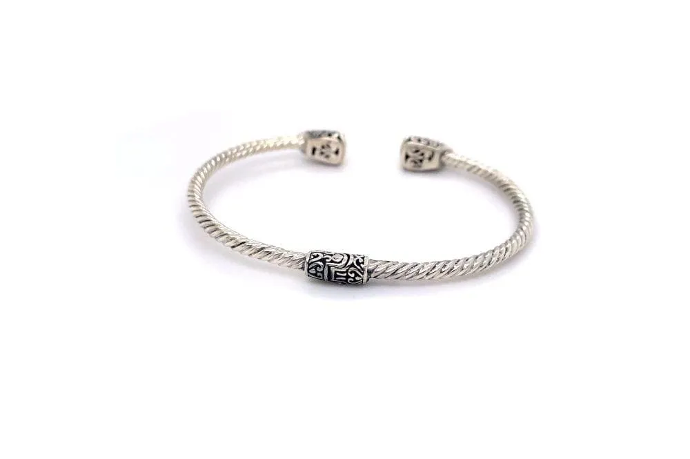 Gemma Bangle- Silver And Gold