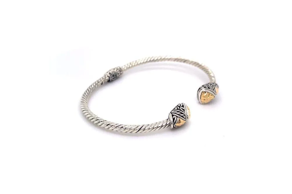 Gemma Bangle- Silver And Gold