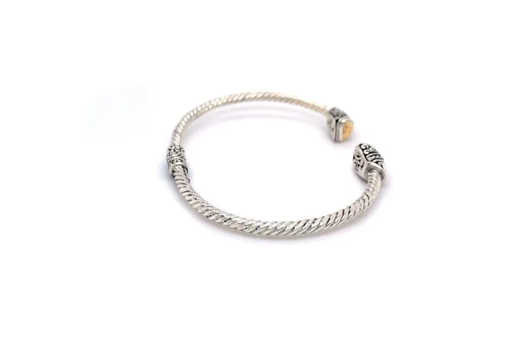 Gemma Bangle- Silver And Gold