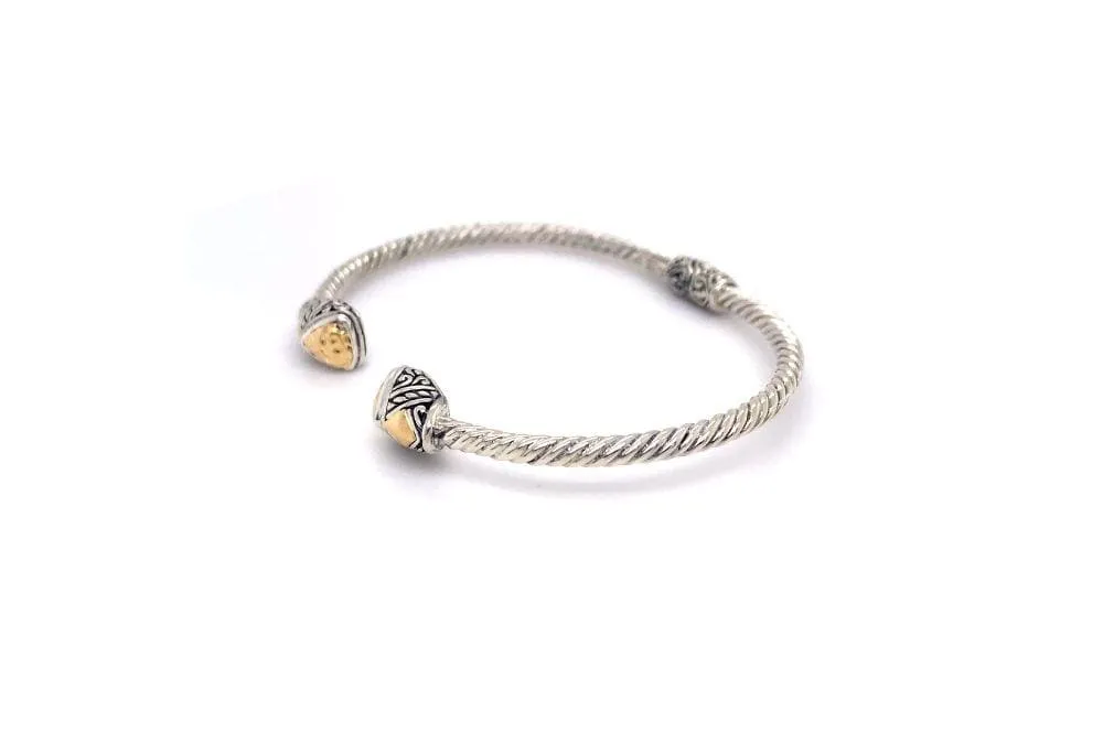 Gemma Bangle- Silver And Gold