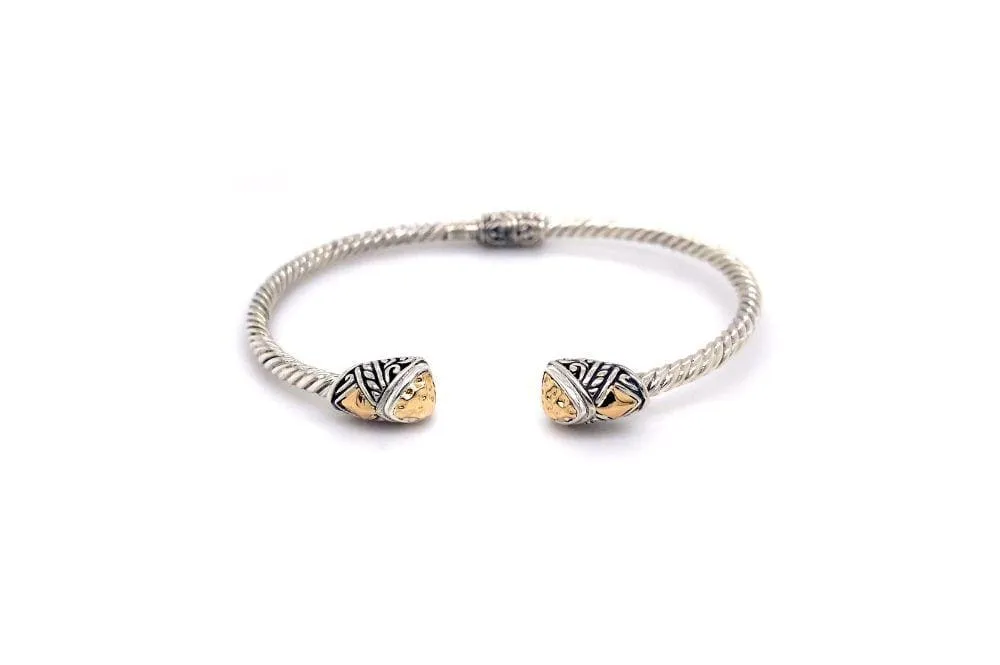 Gemma Bangle- Silver And Gold