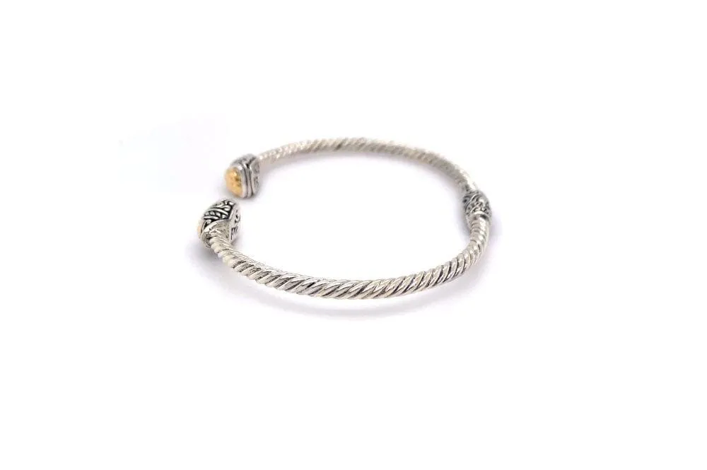 Gemma Bangle- Silver And Gold