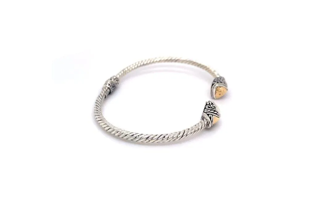 Gemma Bangle- Silver And Gold