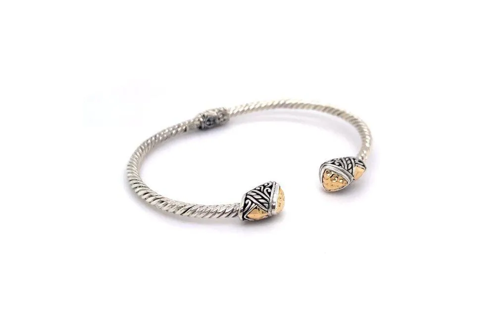 Gemma Bangle- Silver And Gold