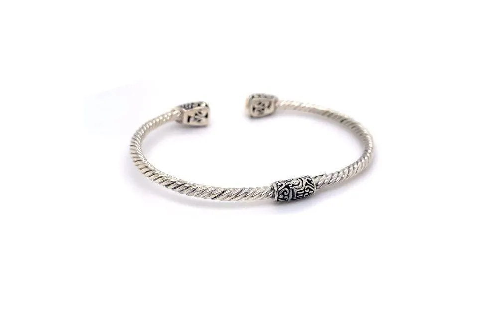 Gemma Bangle- Silver And Gold