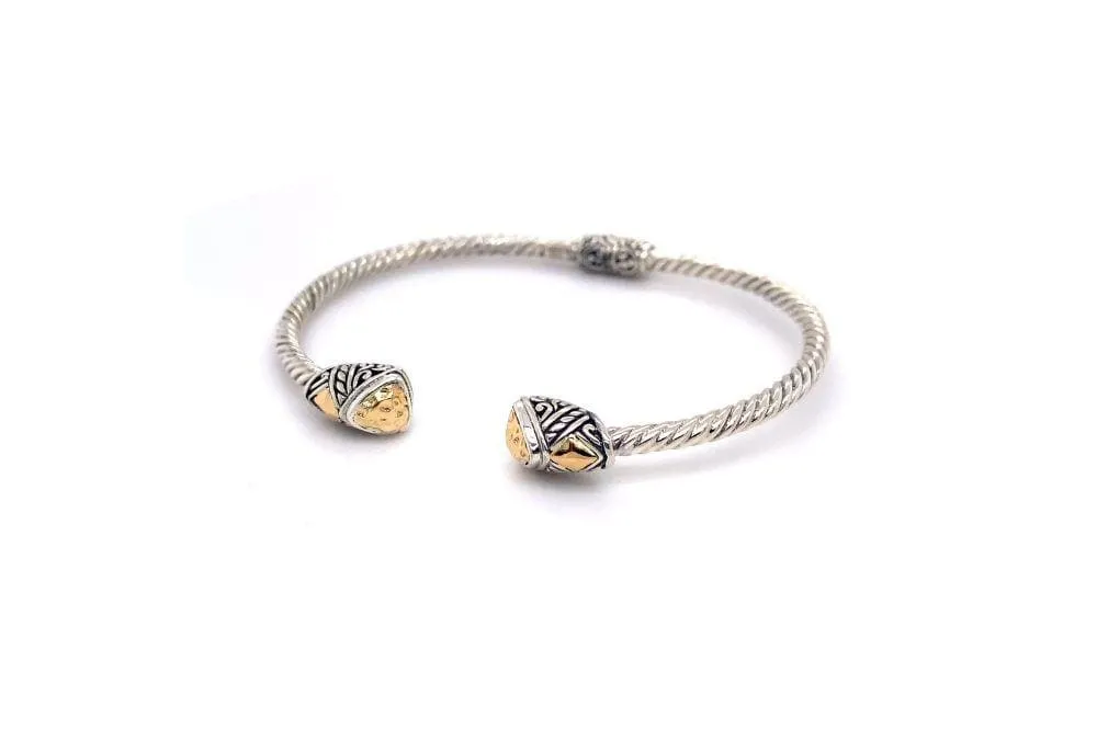 Gemma Bangle- Silver And Gold