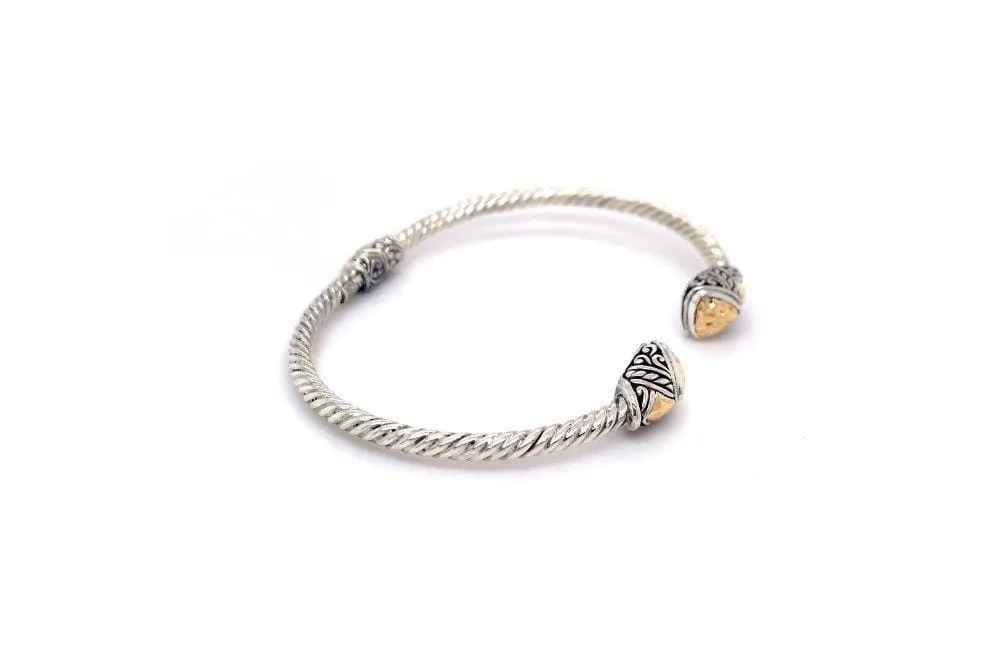 Gemma Bangle- Silver And Gold