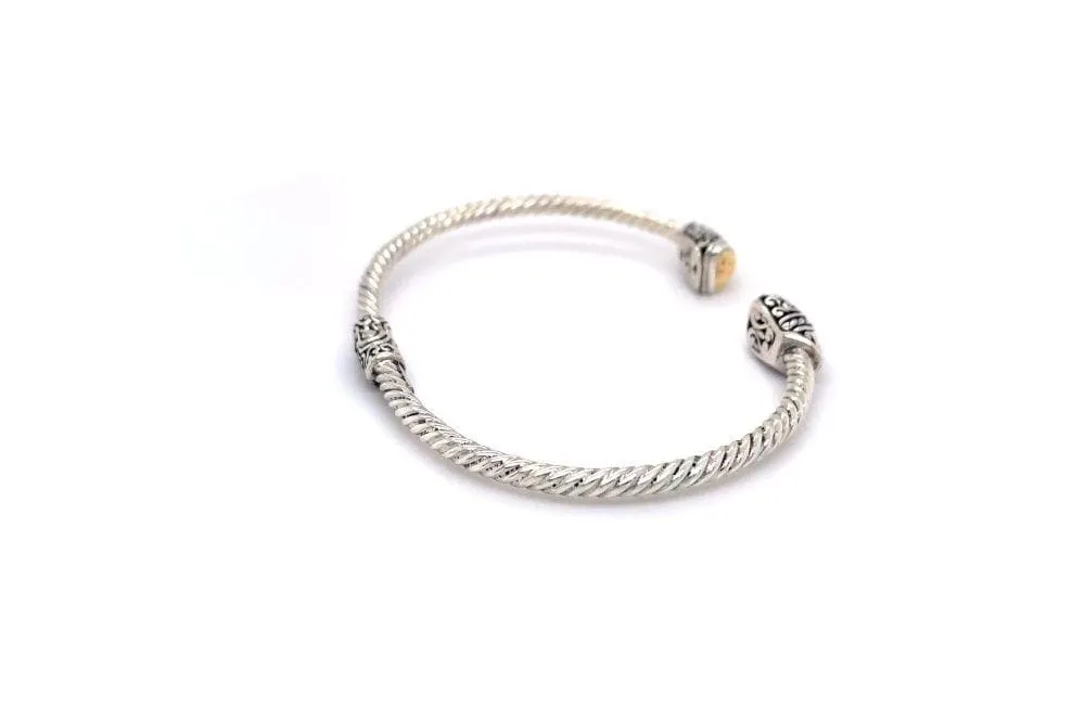 Gemma Bangle- Silver And Gold