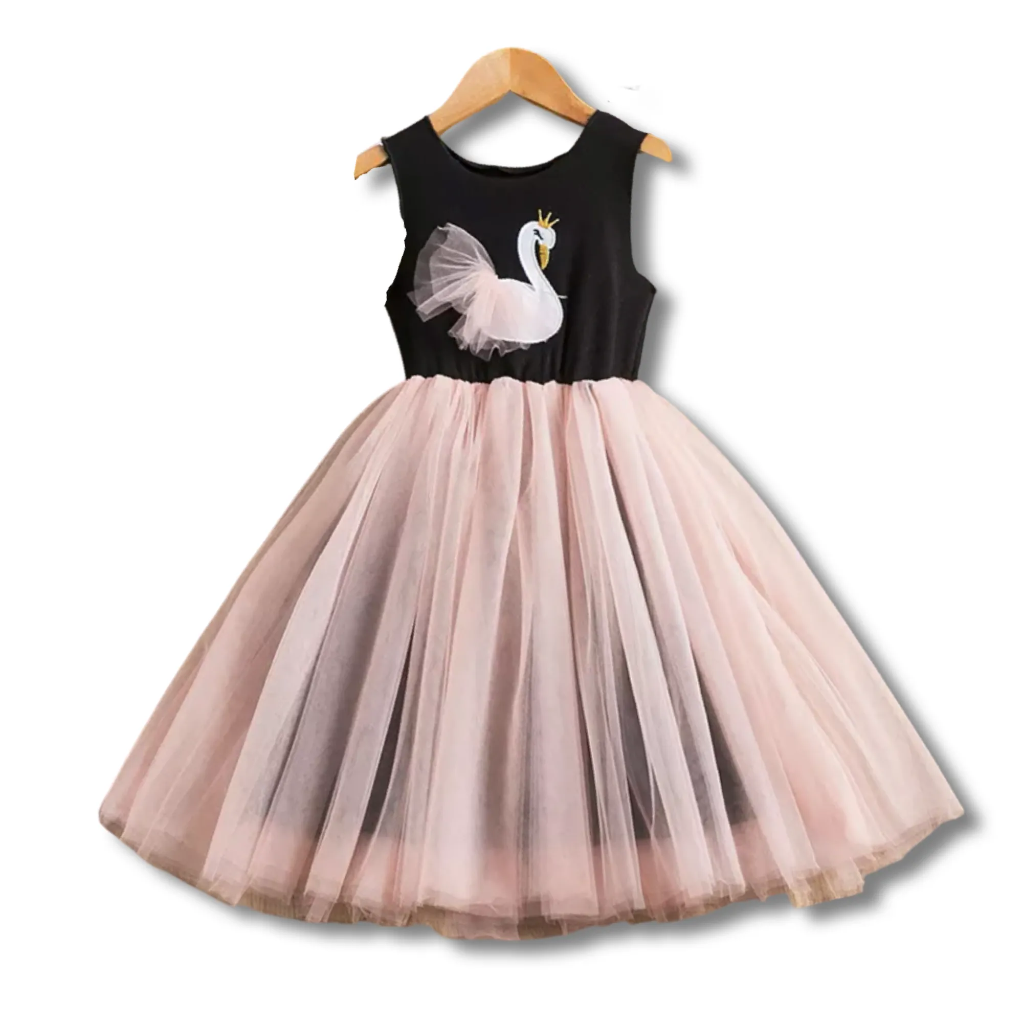 Girls Swan Tulle Skirt Dress