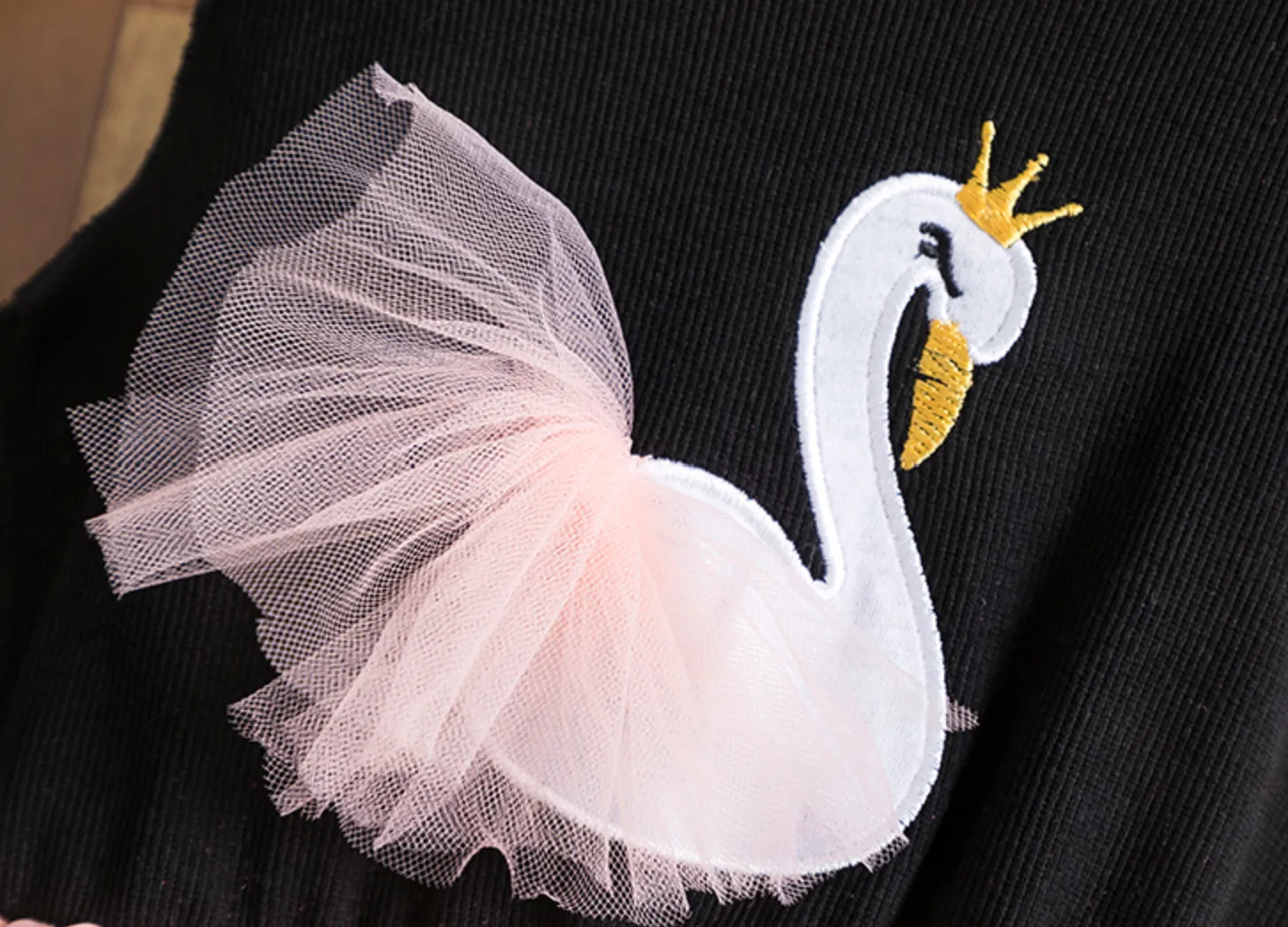 Girls Swan Tulle Skirt Dress