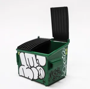 Green Dumpster HPM Metal Sculpture Art Toy by Amuse126