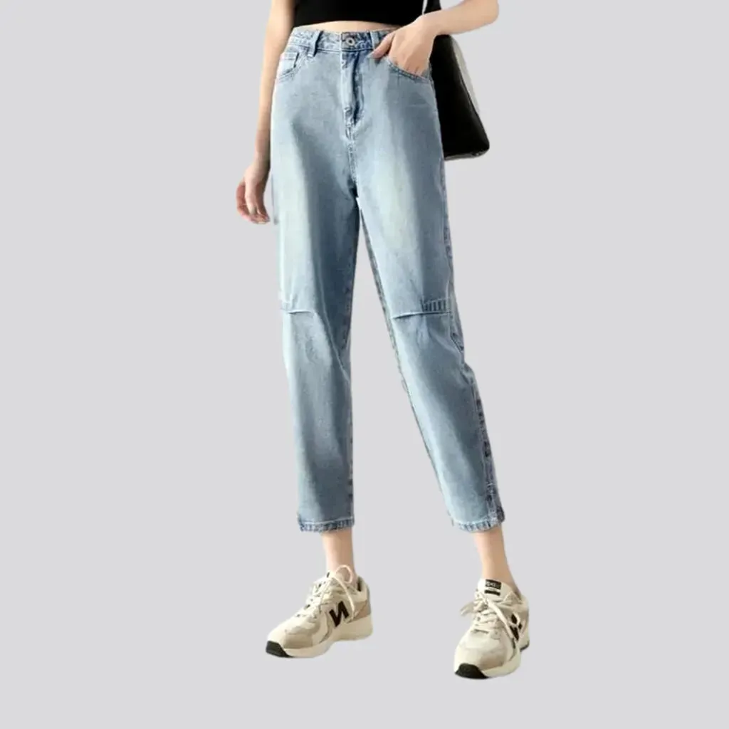 Grunge women's ripped-knees jeans