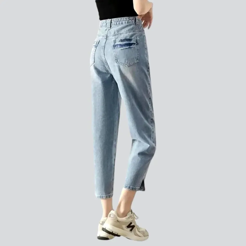 Grunge women's ripped-knees jeans