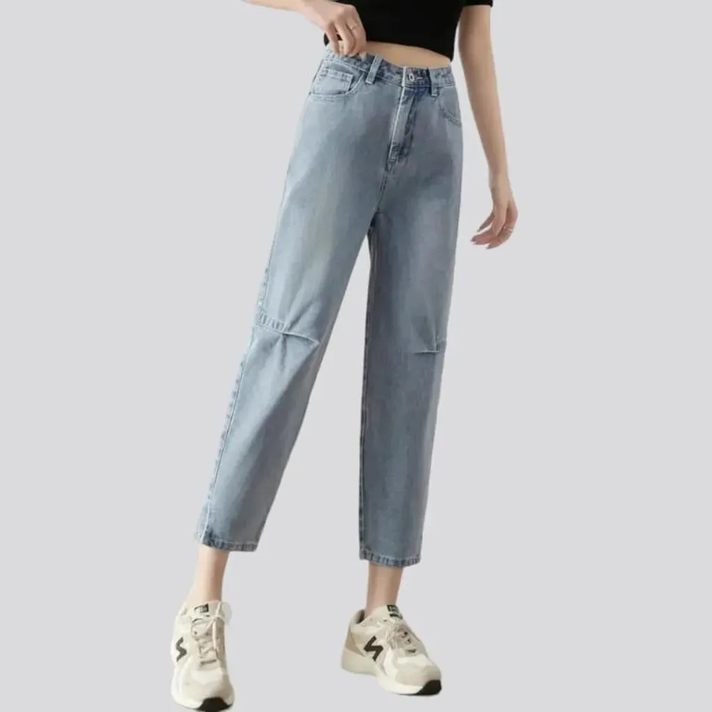 Grunge women's ripped-knees jeans