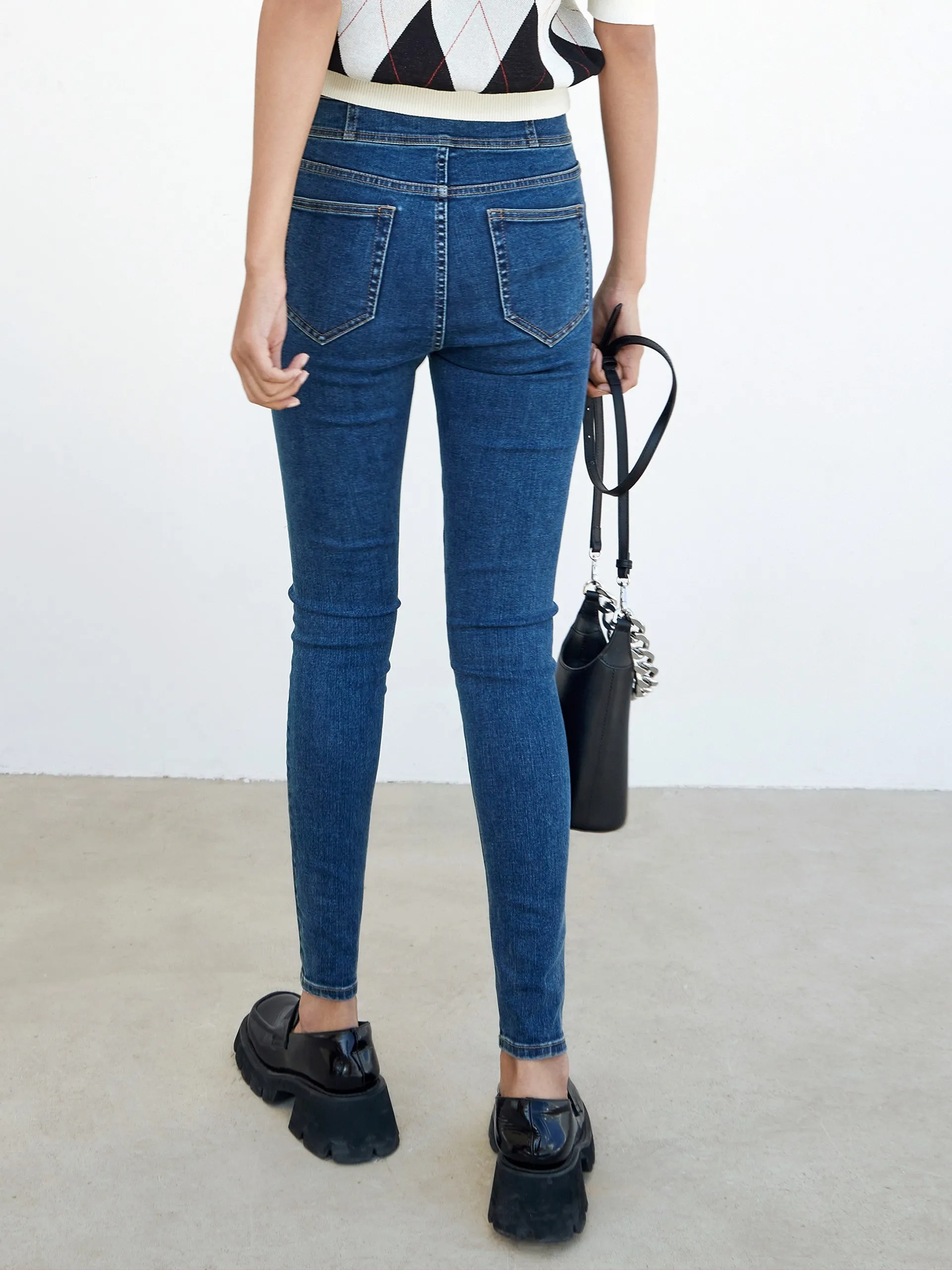 High Rise Cutout Skinny Jeans