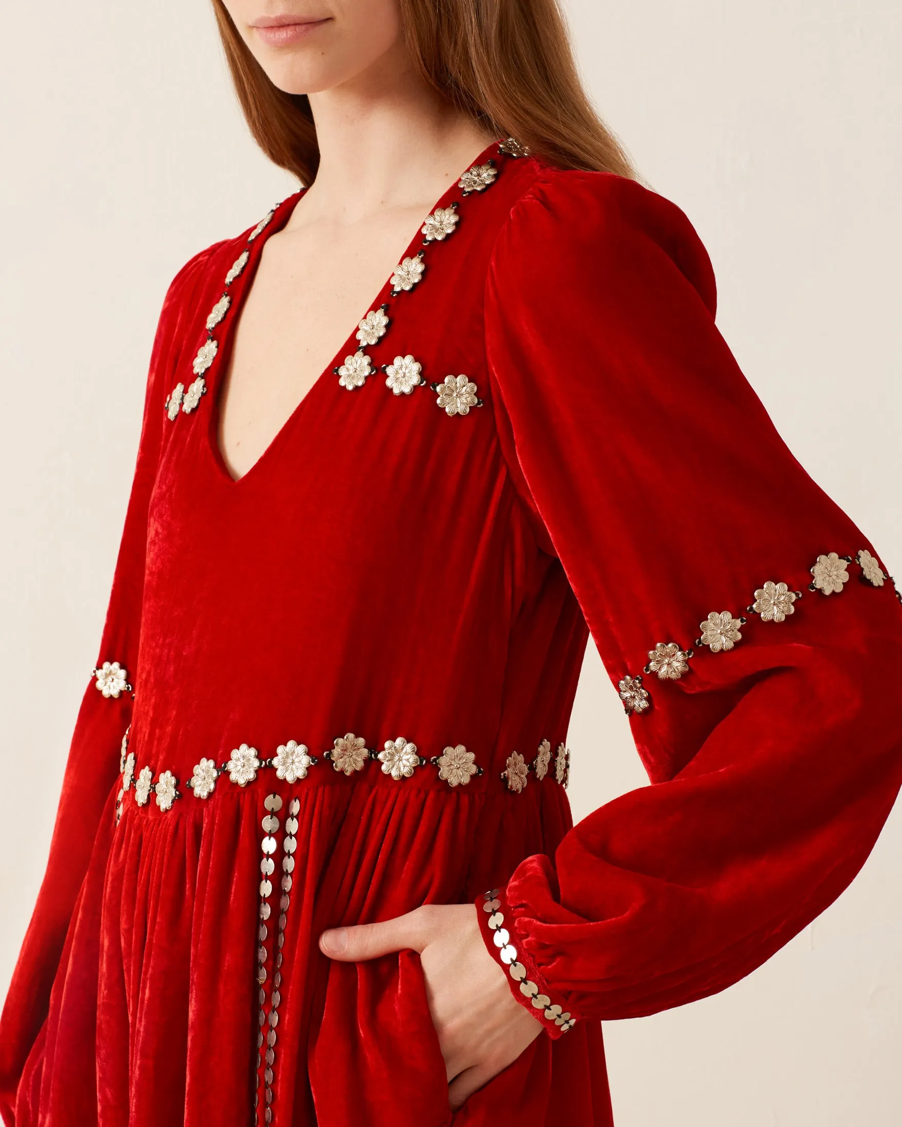 Imogen Ruby Velvet Dress