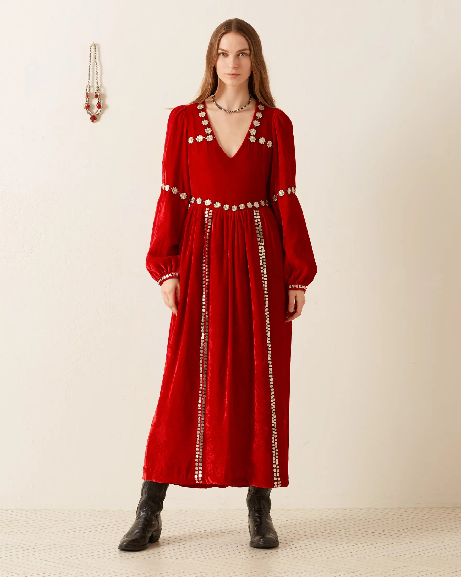 Imogen Ruby Velvet Dress