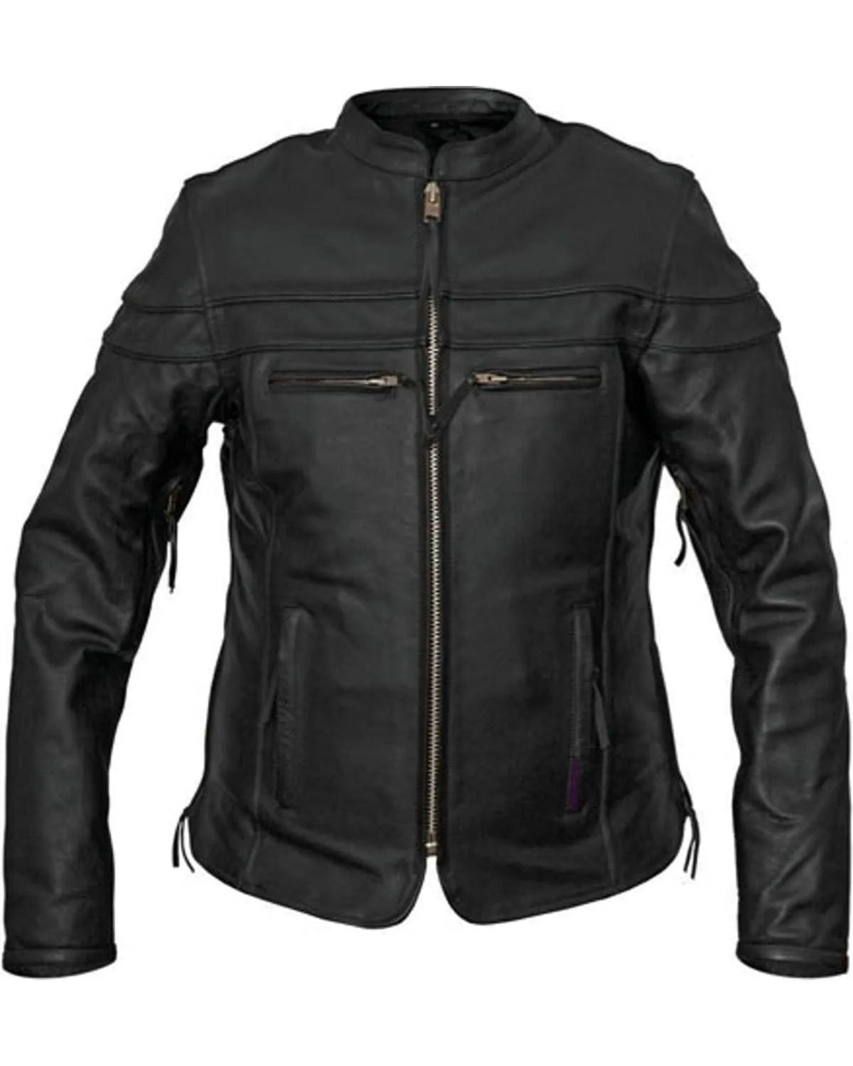 Interstate Moxie Womens Motorcycle Jacket Black Leather I5374 Small