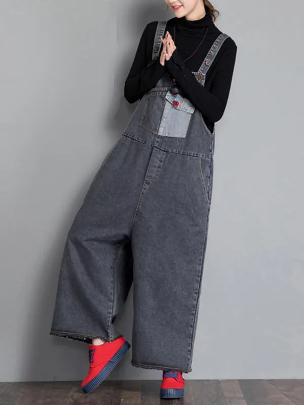 Jackie Thicken Denim Wide Leg Vintage Overall Dungaree