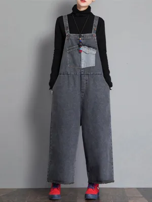 Jackie Thicken Denim Wide Leg Vintage Overall Dungaree