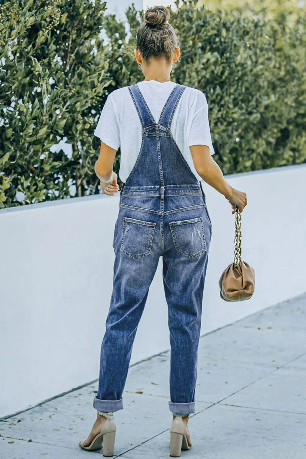 Jessie Distressed Denim Overalls