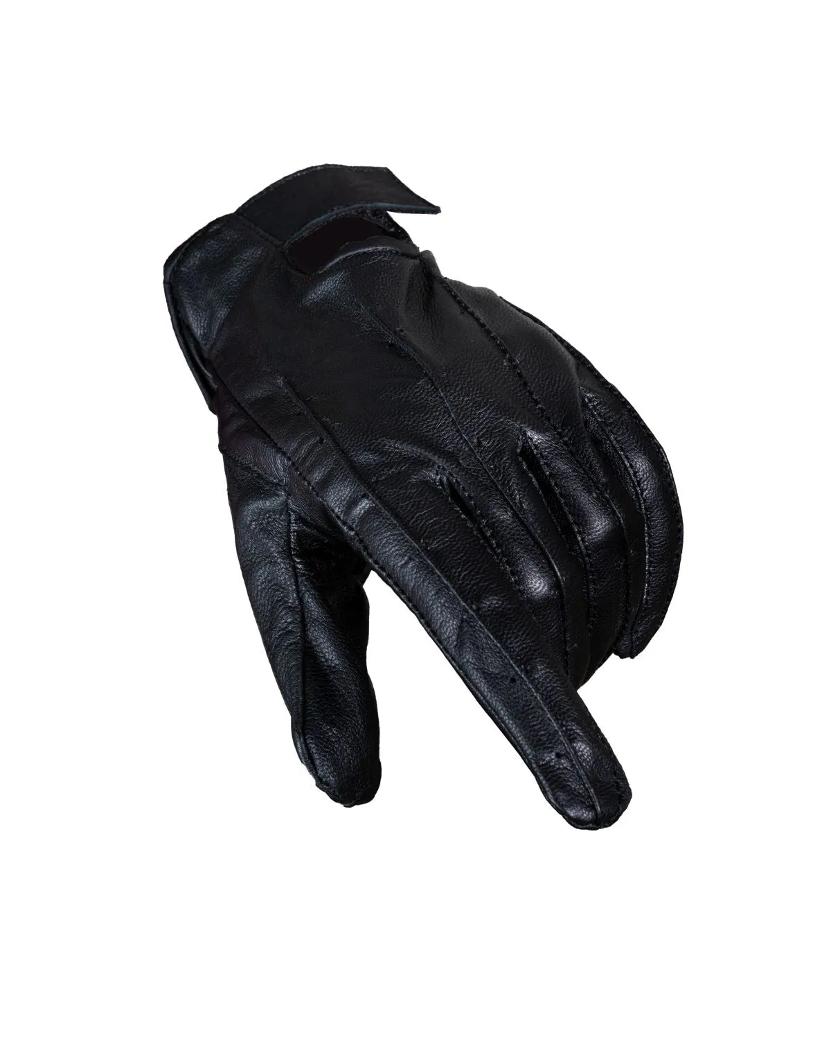 Leather Full Finger Gloves With Velcro & Airvents