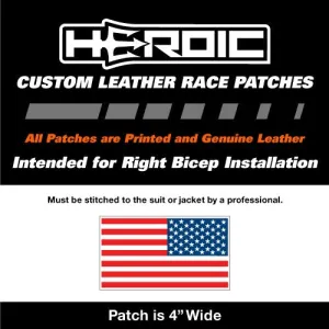 Leather Printed Patches - United States Flag - RWB - Left Arm