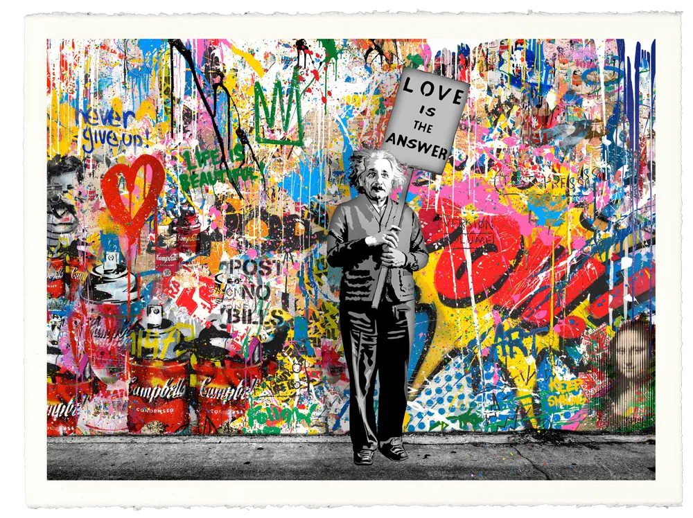 M=bw² Collage Large Format Silkscreen Print by Mr Brainwash- Thierry Guetta