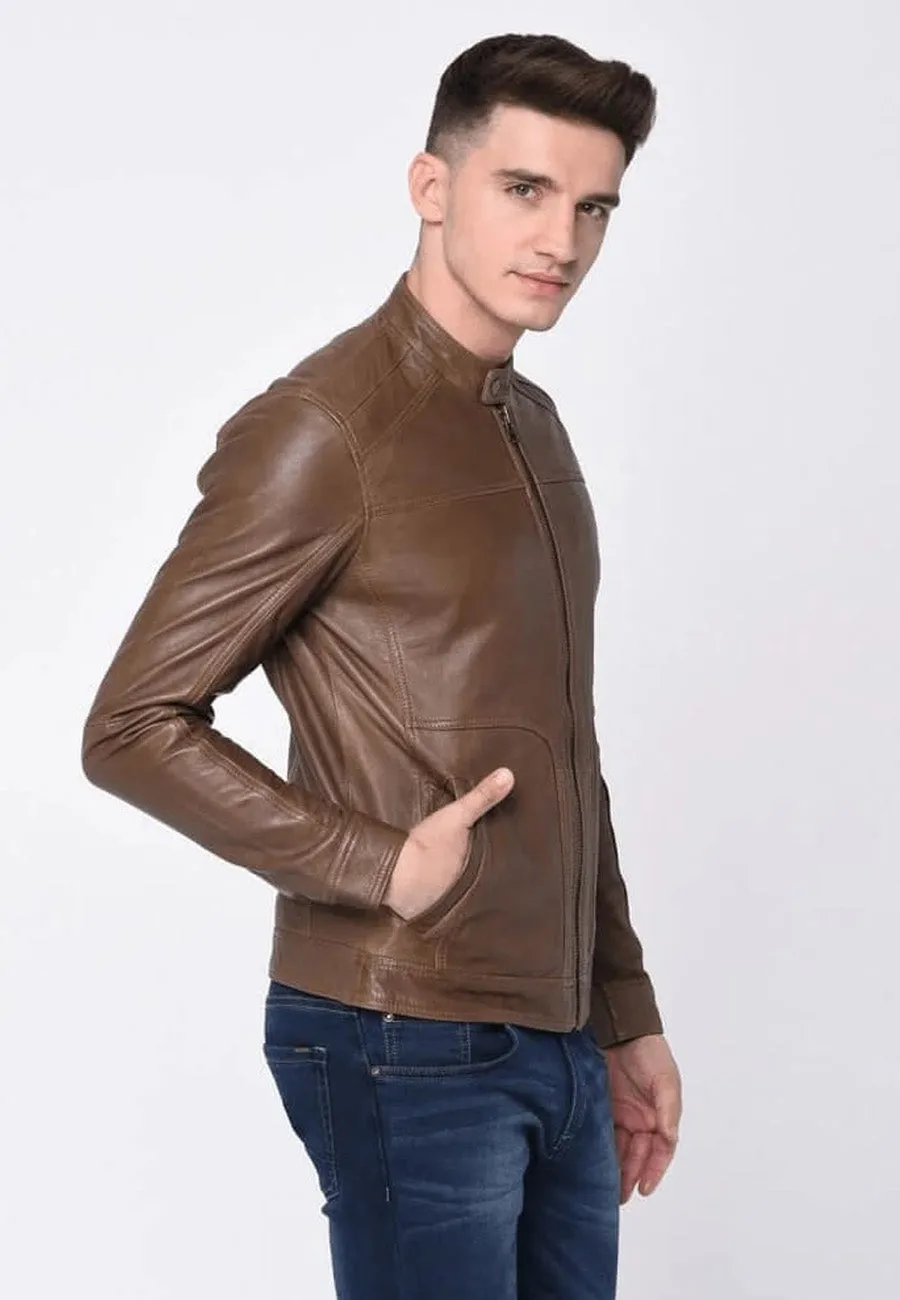 Men’s Brown Sheepskin Leather Jacket