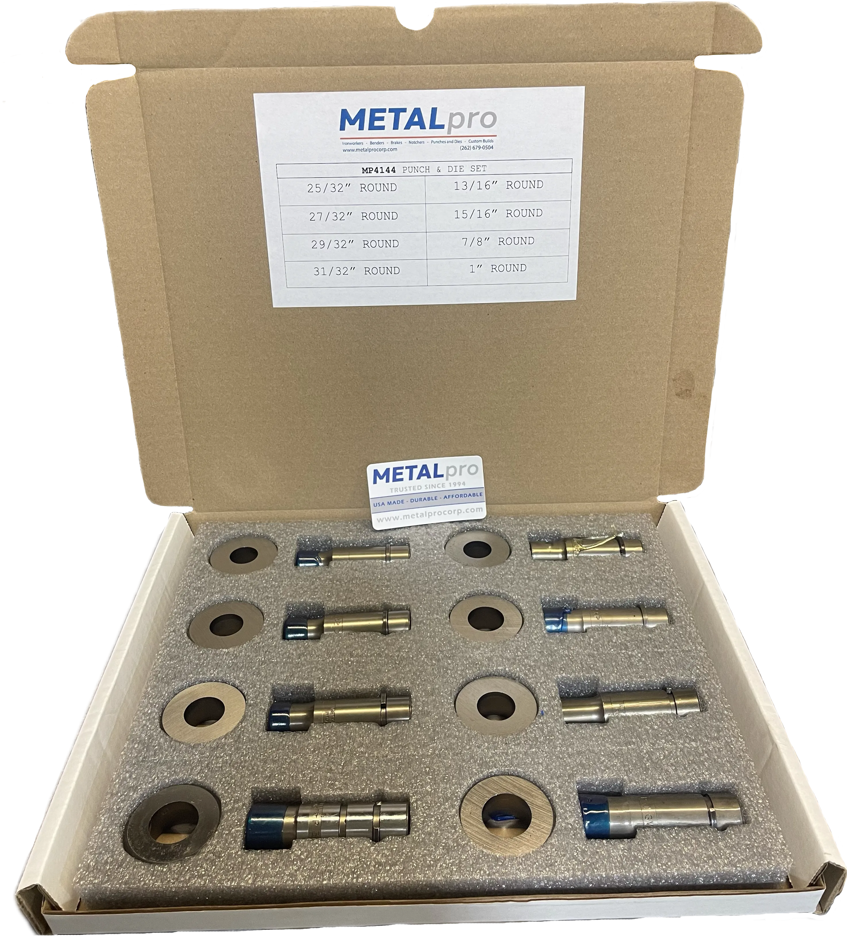 METALpro MP4144 – 8 Piece Punch and Die Set