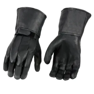 Milwaukee Leather Men's Gauntlet Motorcycle Hand Gloves-Deerskin Adjustable Wrist Strap Closure Thermal Lined-SH864th