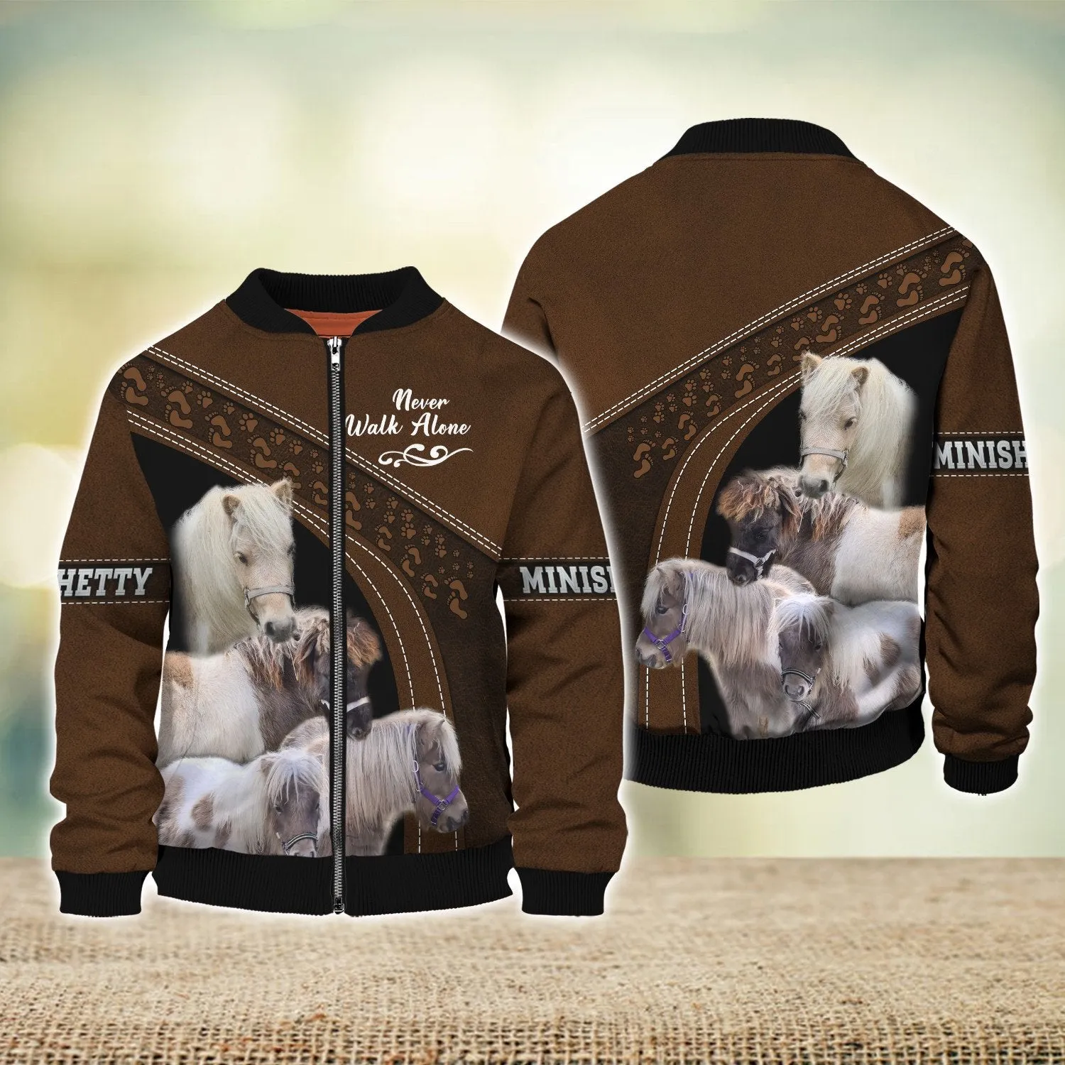 Minishetty Love Never Walk Alone Brown 3D Full Print Shirts, Shirt For Horse Lovers