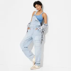 New - Women's Baggy Denim Overalls - Wild Fable