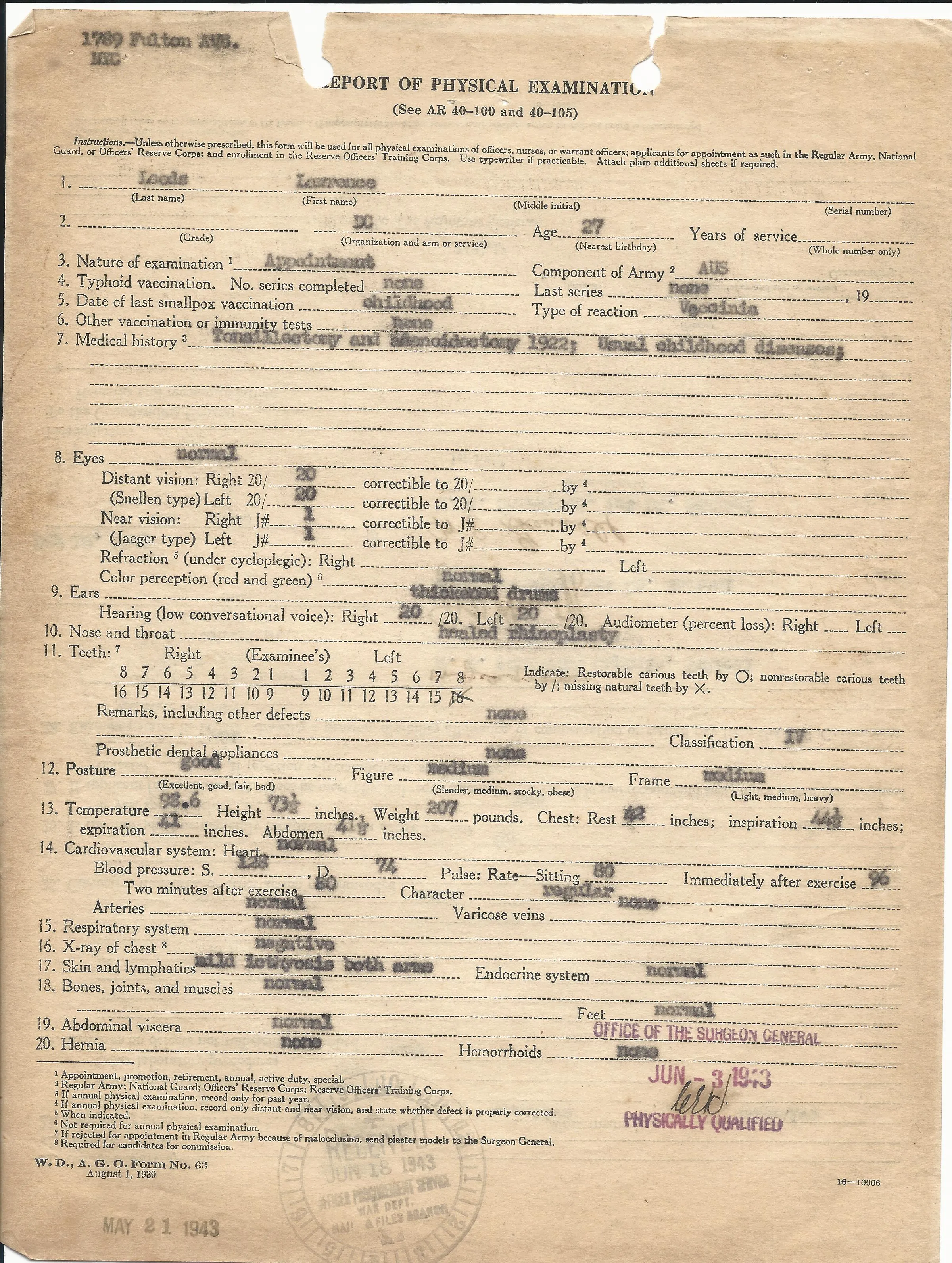 Original U.S. WWII 108th Infantry Regiment Named Combat Medic and Dental Officer Grouping