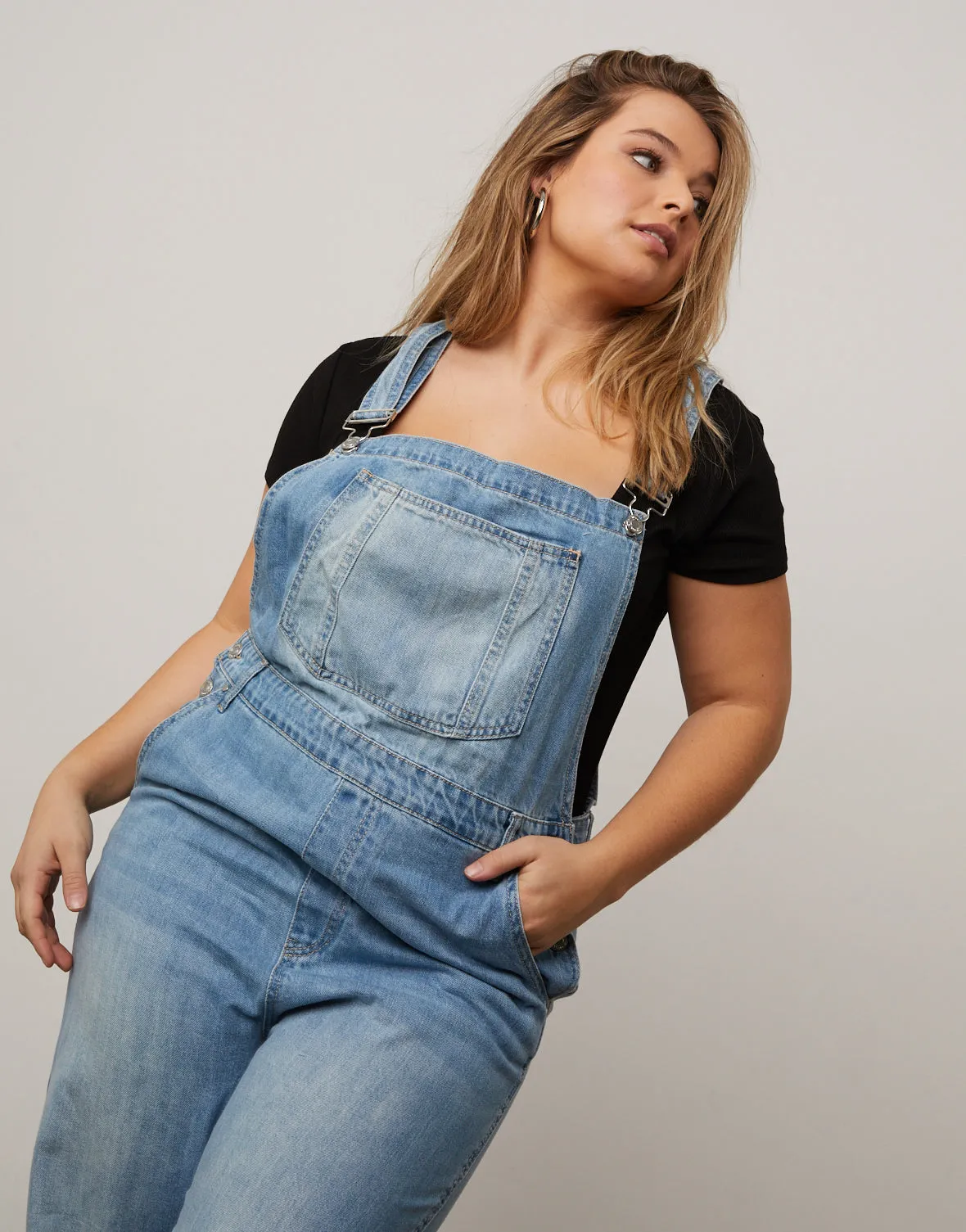 Plus Size Mom Jean Overalls